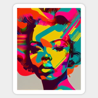 Abstract pop art style woman portrait Sticker